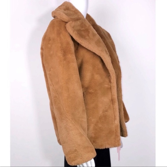Avec Les Filles Honey Faux Fur Single-Button Jacket SzXS Oversized Notch Lapel - Picture 8 of 16